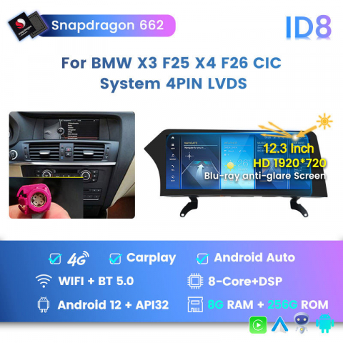 Navigatie dedicata X3 F25 2013-2017, F10 2012-2017 NBT, 4GB RAM 64GB ROM, Android 13, Display QLED, 12.3", DSP, Carplay, Android Autoâ [1]