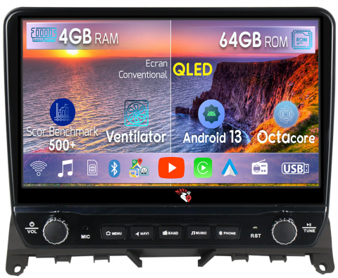 Mercedes-Benz - Navigatie dedicata C-Class 3 W204 2006-2011 cu butoane rotative model 2024, 4 GB RAM 64 ROM, Quadcore, Android 13, Display QLED, 10", DSP, Carplay, Android Auto, Internet, Youtube , Waze , WI-F