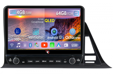 C-HR 2016-2020 - Navigatie dedicata C-HR 2016-2020 cu butoane rotative model 2024, 4 GB RAM 64 ROM, Quadcore, Android 13, Display QLED, 9", DSP, Carplay, Android Auto, Internet, Youtube , Waze , WI-FI