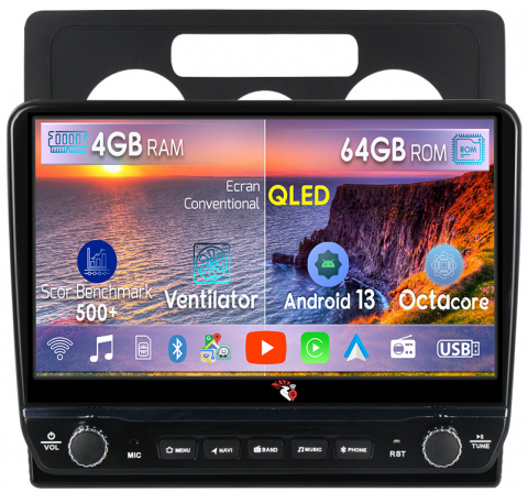 VW Caddy 3 2004-2014 - Navigatie dedicata Caddy 3 2004-2010 cu butoane rotative model 2024, 4 GB RAM 64 ROM, Quadcore, Android 13, Display QLED, 10", DSP, Carplay, Android Auto, Internet, Youtube , Waze , WI-FI