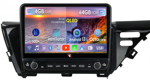Camry 2017-2020 - Navigatie dedicata Camry 2017-2020 cu butoane rotative model 2024, 4 GB RAM 64 ROM, Quadcore, Android 13, Display QLED, 10", DSP, Carplay, Android Auto, Internet, Youtube , Waze , WI-FI