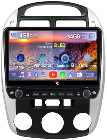 Cerato 2004-2008 - Navigatie dedicata Cerato 2004-2008 cu butoane rotative model 2024, 4 GB RAM 64 ROM, Quadcore, Android 13, Display QLED, 9", DSP, Carplay, Android Auto, Internet, Youtube , Waze , WI-FI