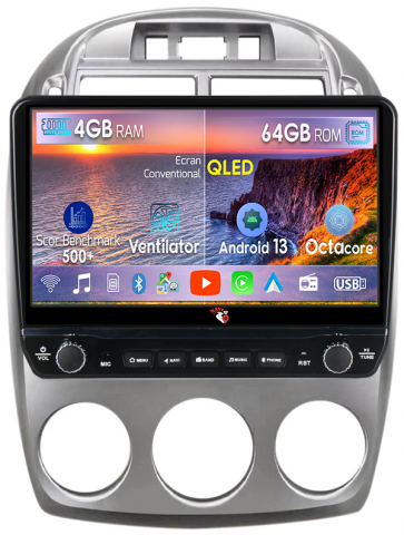 Cerato 2005-2006 - Navigatie dedicata Cerato 2005-2006 cu butoane rotative model 2024, 4 GB RAM 64 ROM, Quadcore, Android 13, Display QLED, 9", DSP, Carplay, Android Auto, Internet, Youtube , Waze , WI-FI