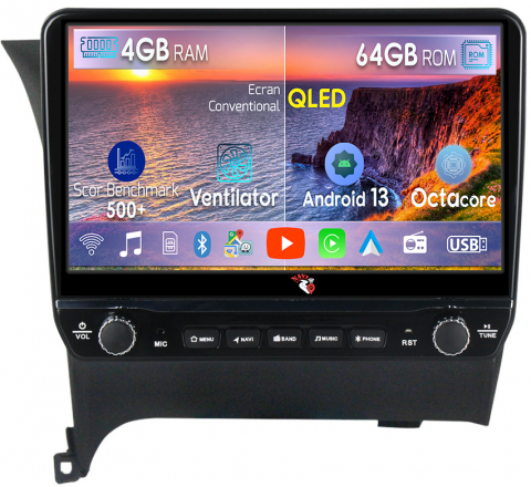Cerato 2013-2017 - Navigatie dedicata Cerato 2013-2017 cu butoane rotative model 2024, 4 GB RAM 64 ROM, Quadcore, Android 13, Display QLED, 9", DSP, Carplay, Android Auto, Internet, Youtube , Waze , WI-FI