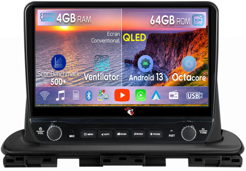 Kia Cerato 2018-2021 - Navigatie dedicata Cerato 4 2018-2021 cu butoane rotative model 2024, 4 GB RAM 64 ROM, Quadcore, Android 13, Display QLED, 9", DSP, Carplay, Android Auto, Internet, Youtube , Waze , WI-FI