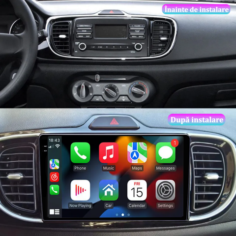 Navigatie dedicata Kia Pegas 2018-2020, 12GB RAM 256GB ROM, Android 13, Rezolutie 2K, Display QLED, 9", DSP, Carplay, Android Auto, Internet, Youtube, Waze, Wi Fi, USB [4]
