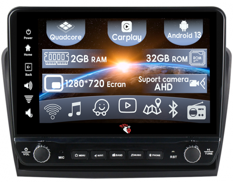Skoda - Navigatie dedicata Superb 2008-2015 cu butoane rotative model 2024, 10 Inch, 2GB RAM 32GB ROM, Quadcore, Android 13, WiFi, Bluetooth, Magazin Play