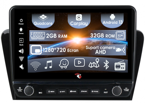 Skoda - Navigatie dedicata Octavia 2013-2018 cu butoane rotative model 2024, 10 Inch, 2GB RAM 32GB ROM, Quadcore, Android 13, WiFi, Bluetooth, Magazin Play