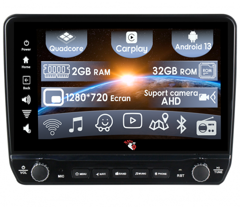 Etios - Navigatie dedicata Toyota Etios cu butoane rotative model 2024, 9 Inch, 2GB RAM 32GB ROM, Quadcore, Android 13, WiFi, Bluetooth, Magazin Play