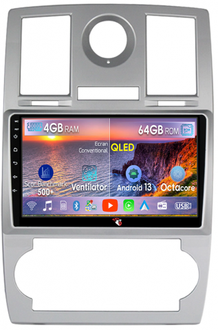 CHRYSLER - Navigatie dedicata Chrysler 300C 2004-2011, 4GB RAM 64GB ROM, Octacore, Android 13, Display QLED 9", DSP, Carplay, Android Auto, Internet, Youtube, Waze, WIFI, Bluetooth
