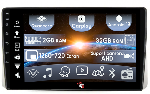 CHRYSLER - (Resigilata) Navigatie dedicata Chrysler Grand Voyager 2013-2016, 2 GB RAM 32GB ROM, Android 13, Display IPS, 9", DSP, Carplay, Android Auto, Internet, Youtube , Waze , Wi Fi , Usb , Bluetooth, Fu