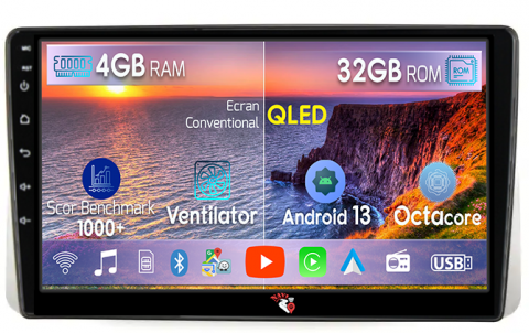 CHRYSLER - Navigatie dedicata Chrysler Grand Voyager 2013-2016, 4 GB RAM 32GB ROM, Android 13, Display QLED 1K, 9", DSP, Carplay, Android Auto, Internet, Youtube , Waze , Wi Fi , Usb, Bluetooth