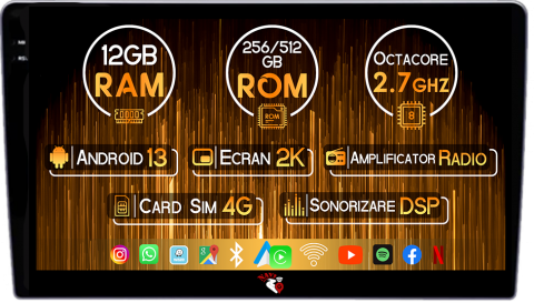 Citroen - Navigatie dedicata Citroen Berlingo 2008-2009, 12GB RAM 256GB ROM, Android 13, Rezolutie 2K, Display QLED, 9", DSP, Carplay, Android Auto, Internet, Youtube, Waze, Wi Fi, USB