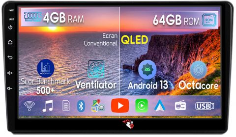 Citroen - Navigatie dedicata Citroen Berlingo 2008-2009, 4GB RAM 64GB ROM, Octacore, Android 13, Display QLED 9", DSP, Carplay, Android Auto, Internet, Youtube, Waze, WIFI, Bluetooth
