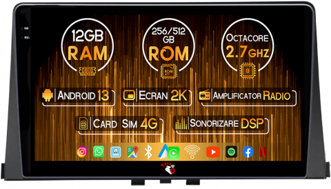 Citroen - Navigatie dedicata Citroen Berlingo 2018-2020, 12GB RAM 256GB ROM, Android 13, Rezolutie 2K, Display QLED, 9", DSP, Carplay, Android Auto, Internet, Youtube, Waze, Wi Fi, USB