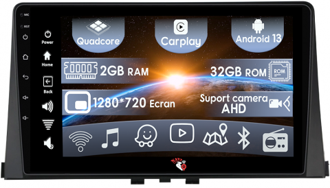 Citroen - (Resigilata) Navigatie dedicata Citroen Berlingo 2018-2020, 2 GB RAM 32 ROM, Android 13, Display 9",Carplay, Android Auto, Internet, Youtube , Waze , Wi Fi , Usb , Bluetooth , Mirrorlink, Full HD