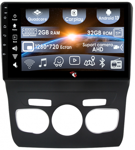 Citroen - (Resigilata) Navigatie dedicata Citroen C4L 2013-2016, 2 GB RAM 32 ROM, Android 13, Display 10",Carplay, Android Auto, Internet, Youtube , Waze , Wi Fi , Usb , Bluetooth , Mirrorlink