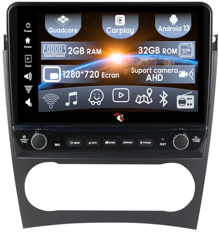 Mercedes-Benz - Navigatie dedicata Mercedes w209 cu butoane rotative model 2024, 9 Inch, 2GB RAM 32GB ROM, Quadcore, Android 13, WiFi, Bluetooth, Magazin Play