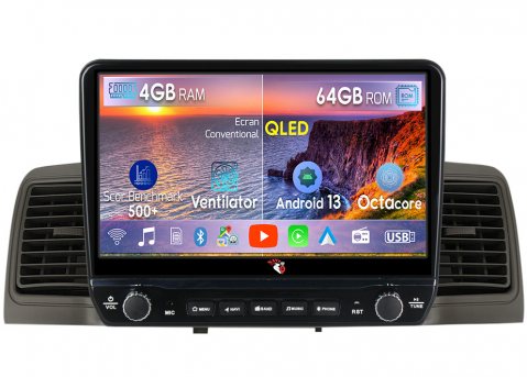 Corolla EX 2007-2012 - Navigatie dedicata Corolla EX 2007-2012 cu butoane rotative model 2024, 4GB RAM 64GB ROM, Quadcore, Android 13, Display QLED 9", DSP, Carplay, Android Auto, Internet, Youtube, Waze, W