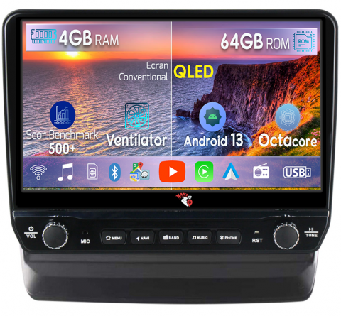 D-Max 2020 - Navigatie dedicata D-Max 2020 cu butoane rotative model 2024, 4 GB RAM 64 ROM, Quadcore, Android 13, Display QLED, 9", DSP, Carplay, Android Auto, Internet, Youtube , Waze , WI-FI