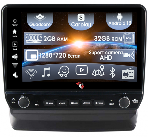 Isuzu - Navigatie dedicata D-Max 2020 cu butoane rotative model 2024, 9 Inch, 2GB RAM 32GB ROM, Quadcore, Android 13, WiFi, Bluetooth, Magazin Play