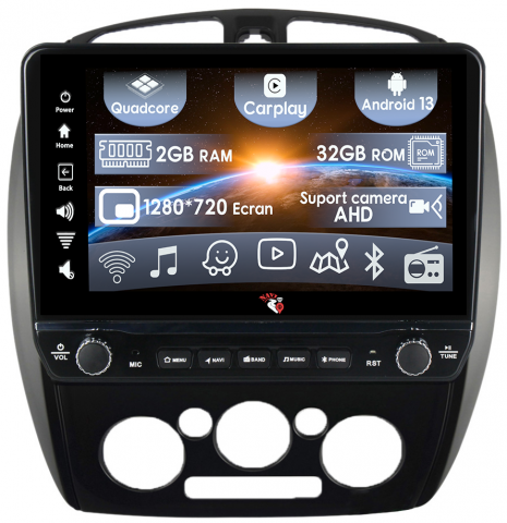 Mazda 323 - Navigatie dedicata Mazda 323 cu butoane rotative model 2024, 9 Inch, 2GB RAM 32GB ROM, Quadcore, Android 13, WiFi, Bluetooth, Magazin Play
