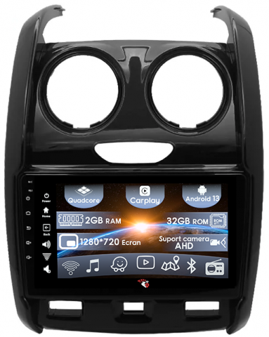 Duster 2015-2020 - (Resigilata) Navigatie dedicata Dacia Duster 2015, 9 inch, 2 GB RAM 32GB ROM, Quadcore, Android 13, IPS, Full HD, Aplicatii, Mirrorlink, Bluethoot, Suport camere AHD