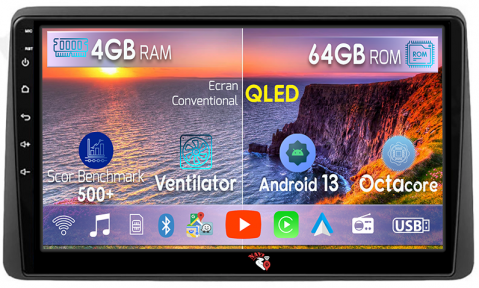 Dacia Duster  2018-2022 - Navigatie dedicata Dacia Duster 2017-2021, 4GB RAM 64GB ROM, Octacore, Android 13, Display QLED 10", DSP, Carplay, Android Auto, Internet, Youtube, Waze, WIFI, Bluetooth