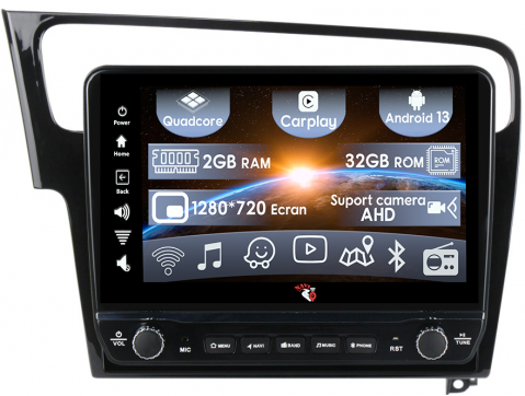 Golf 7 (2013-Prezent) - Navigatie dedicata Golf 7 2013-2017 cu butoane rotative model 2024, 10 Inch, 2GB RAM 32GB ROM, Quadcore, Android 13, WiFi, Bluetooth, Magazin Play