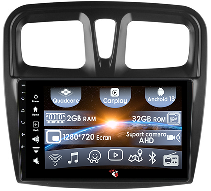 Dacia - (Resigilata) Navigatie dedicata Dacia Logan 2 Clima 2015-2021, Android 13, Wireless Carplay si Android auto 2 GB RAM 32 ROM, Display IPS, Full HD, 9 inch, Microfon Extern, Suport camere AHD