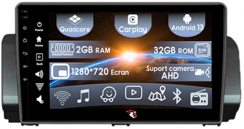 Dacia - (Resigilata) Navigatie dedicata Dacia Sandero&Jogger 2021, ANDROID 13, Carplay&Android Auto, 9 inch , 2GB RAM 32GB ROM, Internet, Aplicatii, Waze, Full HD, Suport Camere AHD
