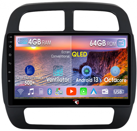 Dacia - Navigatie dedicata Dacia Spring dupa 2021, 4GB RAM 64GB ROM, Octacore, Android 13, Display QLED 10", DSP, Carplay, Android Auto, Internet, Youtube, Waze, WIFI, Bluetooth