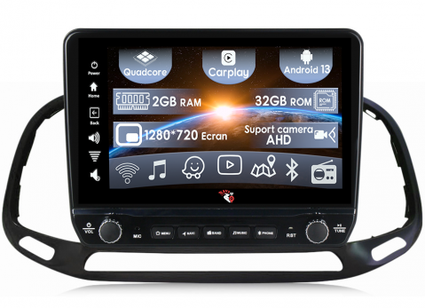 Fiat Doblo - Navigatie dedicata Doblo 2015-2019 cu butoane rotative model 2024, 9 Inch, 2GB RAM 32GB ROM, Quadcore, Android 13, WiFi, Bluetooth, Magazin Play