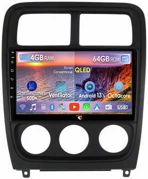 Dodge Caliber 2007-2014 - Navigatie dedicata Dodge Caliber 2009-2013, 4GB RAM 64GB ROM, Octacore, Android 13, Display QLED 9", DSP, Carplay, Android Auto, Internet, Youtube, Waze, WIFI, Bluetooth