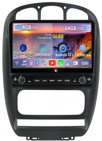 Dodge Caravan 2000-2007 - Navigatie dedicata Dodge Caravan 2000-2007 cu butoane rotative model 2024, 4 GB RAM 64 ROM, Quadcore, Android 13, Display QLED, 10", DSP, Carplay, Android Auto, Internet, Youtube , Waze , WI-FI