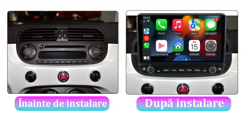 Navigatie dedicata Fiat 500 2007-2015, 12GB RAM 256GB ROM, Android 13, Rezolutie 2K, Display QLED, 9", DSP, Carplay, Android Auto, Internet, Youtube, Waze, Wi Fi, USB [4]