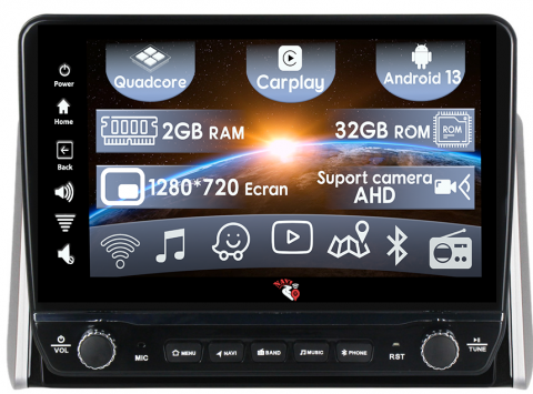 RAV4 2018-2020 - Navigatie dedicata RAV4 2018-2020 cu butoane rotative model 2024, 10 Inch, 2GB RAM 32GB ROM, Quadcore, Android 13, WiFi, Bluetooth, Magazin Play