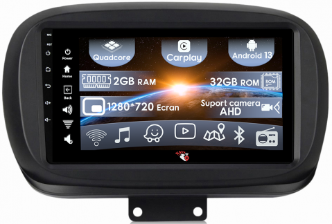 500X 2014-2020 - (Resigilata) Navigatie dedicata Fiat 500X 2014-2020, 2GB RAM 32GB ROM, Android 13, Display 9", Full HD, Internet ,Aplicatii , Waze , Wi Fi , Usb , Bluetooth , Mirrorlink, Suport camere AHD