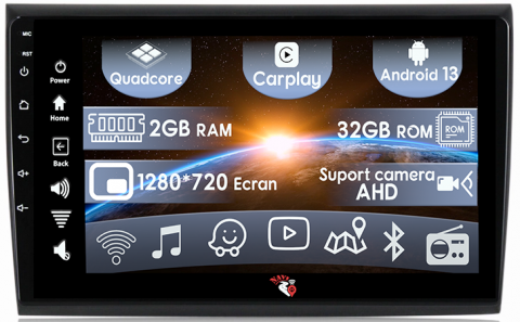 Bravo 2007-2012 - (Resigilata) Navigatie dedicata Fiat Bravo 2007-2012, 2GB RAM 32GB ROM, Quadcore, Android 13, Display 9 ", Full HD, Internet ,Aplicatii , Waze , Wi Fi , Usb , Bluetooth , Mirrorlink, Suport camere