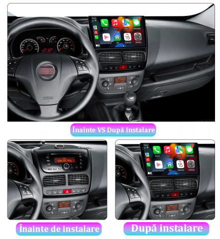 Navigatie dedicata Fiat Doblo 2015, 12GB RAM 256GB ROM, Android 13, Rezolutie 2K, Display QLED, 10", DSP, Carplay, Android Auto, Internet, Youtube, Waze, Wi Fi, USB [5]