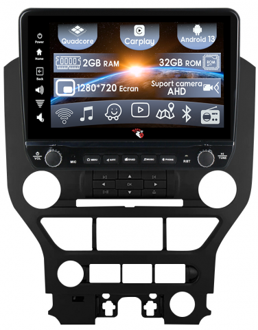 Mustang 2014-2021 - Navigatie dedicata Mustang 2014-2021 cu butoane rotative model 2024, 9 Inch, 2GB RAM 32GB ROM, Quadcore, Android 13, WiFi, Bluetooth, Magazin Play