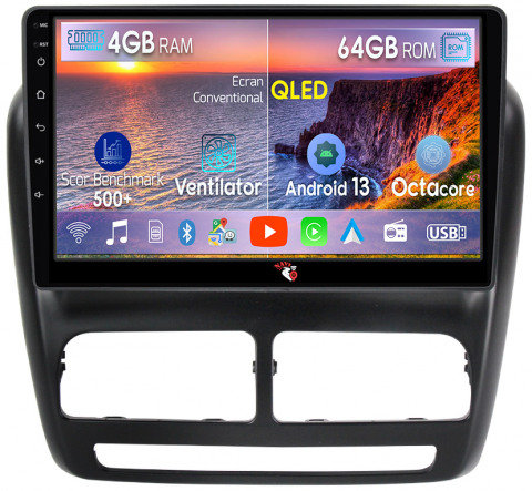 Fiat Doblo - Navigatie dedicata Fiat Doblo 2015, 4GB RAM 64GB ROM, Octacore, Android 13, Display QLED 10", DSP, Carplay, Android Auto, Internet, Youtube, Waze, WIFI, Bluetooth