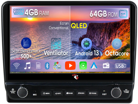Ducato - Navigatie dedicata Fiat Ducato 3 2006-2022, Peugeot Boxer 2 2006-2022, Citroen Jumper 2 2006-2022 cu butoane rotative model 2024, 4 GB RAM 64 ROM, Quadcore, Android 13, Display QLED, 9", DSP