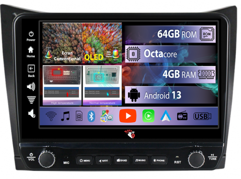 Yaris 2005-2012 - Navigatie dedicata Yaris 2005-2012 cu butoane rotative model 2024, 4GB RAM 64GB ROM, Quadcore, Android 13, Display QLED 9", DSP, Carplay, Android Auto, Internet, Youtube, Waze, WIFI,