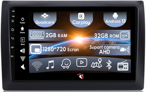 Fiat - (Resigilata) Navigatie dedicata Fiat Stilo 2010, 2GB RAM 32GB ROM, Quad Core, Display 9" IPS Full HD, Carplay, Android 13, Bluetooth, Magazin Play, Suport camere AHD