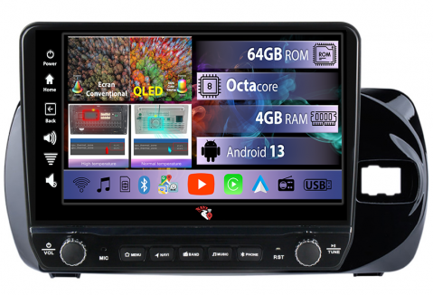 Vitz 2016-2020 - Navigatie dedicata Vitz 2016-2020 cu butoane rotative model 2024, 4GB RAM 64GB ROM, Quadcore, Android 13, Display QLED 9", DSP, Carplay, Android Auto, Internet, Youtube, Waze, WIFI, B