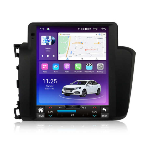 Civic (2011-2015) - Navigatie dedicata Honda Civic 2012-2016, Tesla Style, 8GB RAM 128GB ROM, Octacore, Android 14, Display QLED 9.7”, Suporta camera 360º, DSP, Carplay&Android Auto, SIM 4G, Ventilator Activ