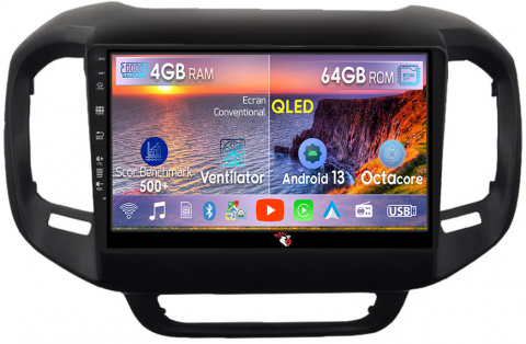 Fiat - Navigatie dedicata Fiat Toro (2016-2019), 4GB RAM 64GB ROM, Octacore, Android 13, Display QLED 9", DSP, Carplay, Android Auto, Internet, Youtube, Waze, WIFI, Bluetooth
