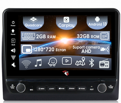 Stilo 2010 - Navigatie dedicata Stilo 2010 cu butoane rotative model 2024, 9 Inch, 2GB RAM 32GB ROM, Quadcore, Android 13, WiFi, Bluetooth, Magazin Play