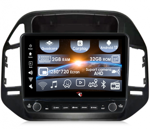Pajero V73 - Navigatie dedicata Pajero V73 cu butoane rotative model 2024, 9 Inch, 2GB RAM 32GB ROM, Quadcore, Android 13, WiFi, Bluetooth, Magazin Play